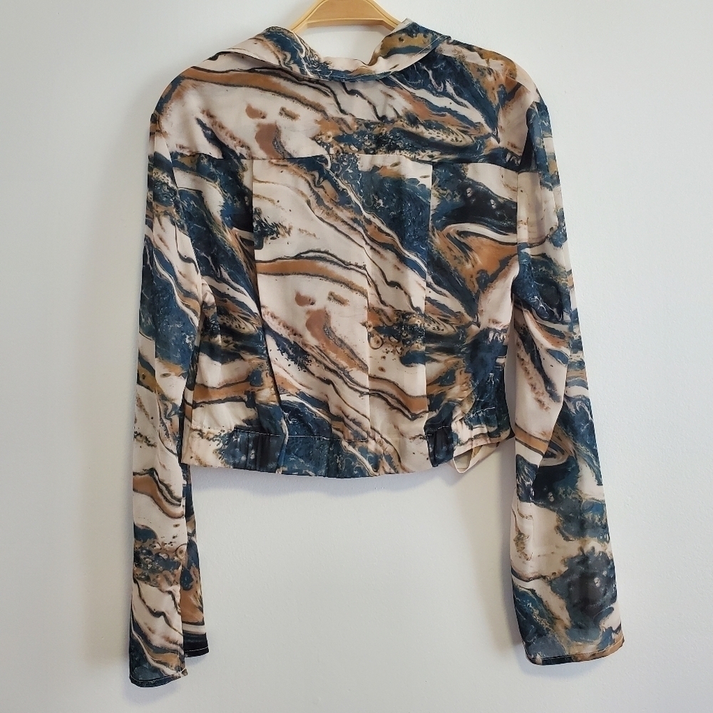 Dynamite Long Sleeve Twist Front Blouse - Picture 6 of 9